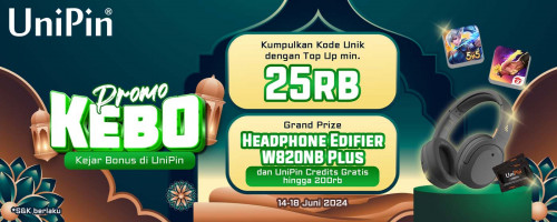 KEBO – Kejar Bonus di UniPin! Menangkan Edifier Headphone dan UniPin Credits GRATIS!